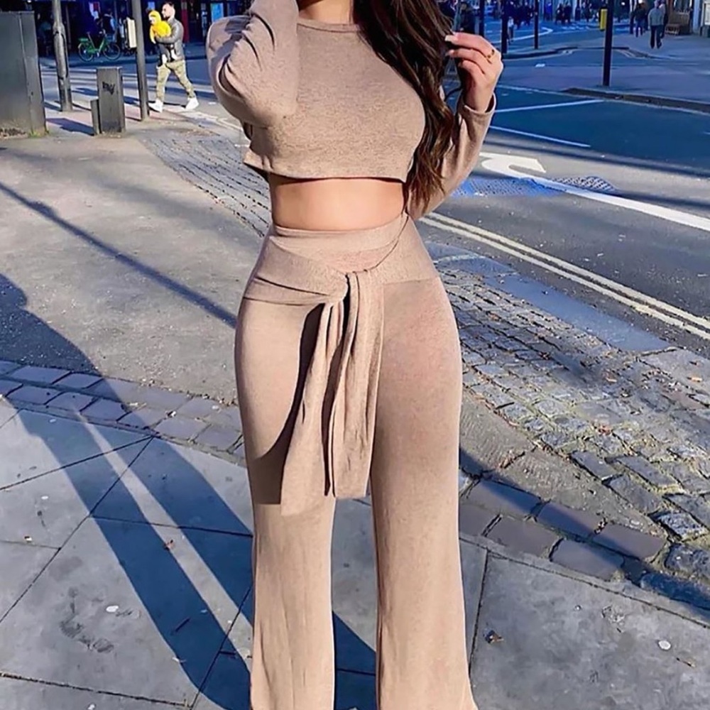 Taupe Lounge Pant Set NWOT